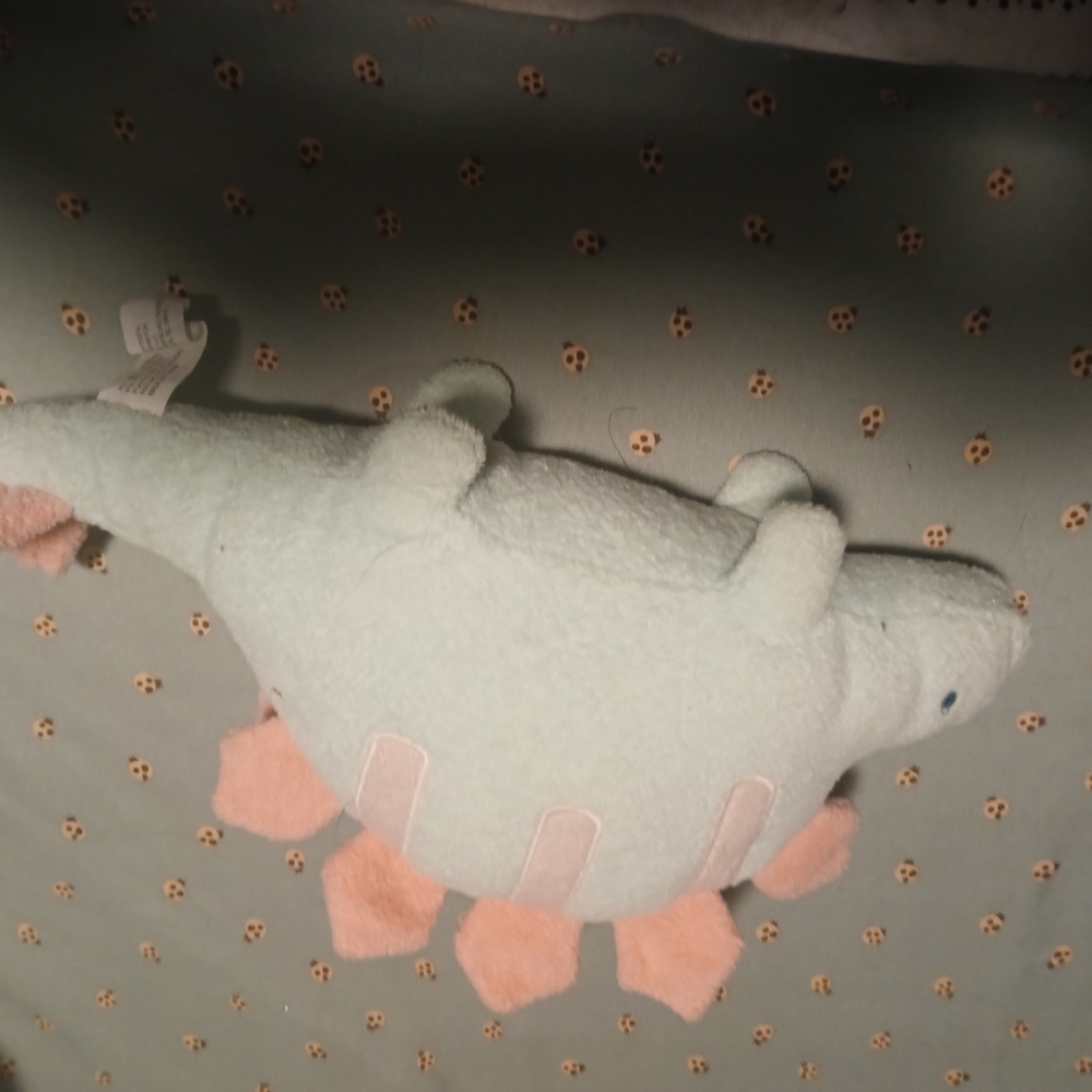 Cloud Island Mint and Peach Dinosaur Stuffed Animal - Picture 3 of 4